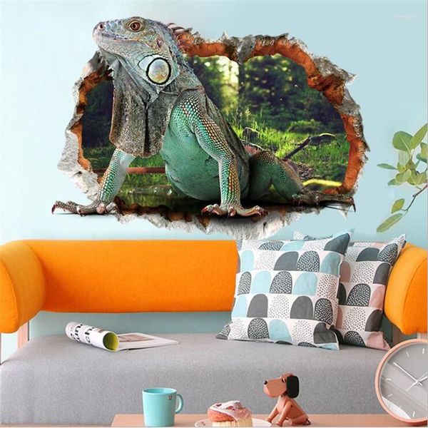 Adesivos de parede cor lagarto 3d adesivo residencial decoração de arte mural de crianças decoração