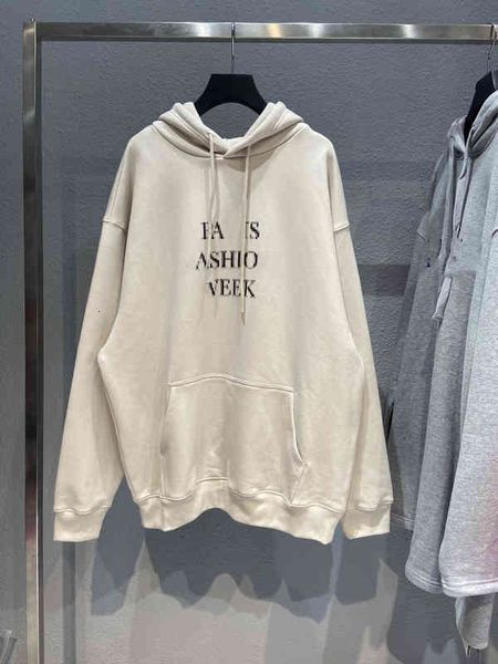 

men's hoodies sweatshirts correct version of autumn and winter paris b fashion week mosaic letter men's women's hoodie, Black