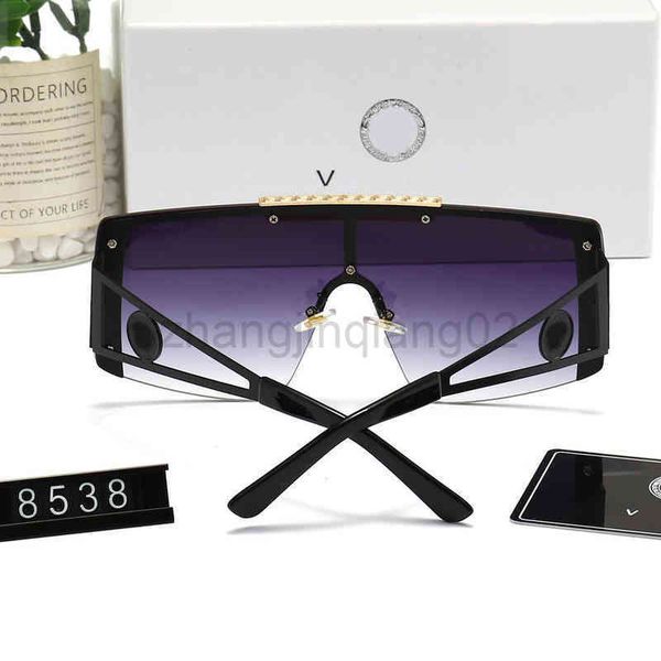 

designer versage sunglasses cycle luxurious fashion new one piece large frame goggles mens and womens windproof metal personalized sunglasse, White;black