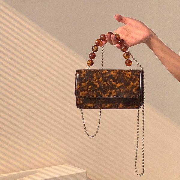 

evening bags retro beaded chain women's small handbags fashion ladies mini square shoulder crossbody female vintage clutch purse bolsos