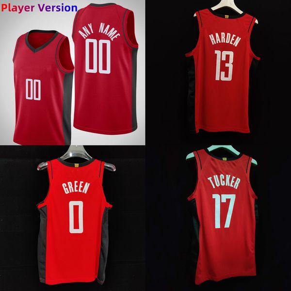 

authentic player version basketball jerseys 4 jalen green 10 eric sengun gordon 2 david nwaba, Black;red