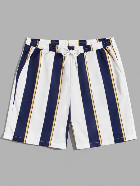 

romwe guys striped shorts g8bt#, White;black