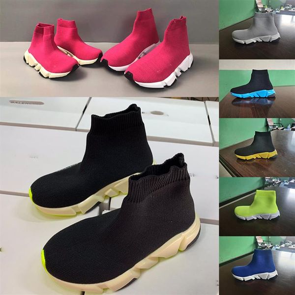 

stretch fabric ankle kids boots girls school runners sneakers pink color fashion trainers kid shoes toddlers black socks running s3408, Black;grey