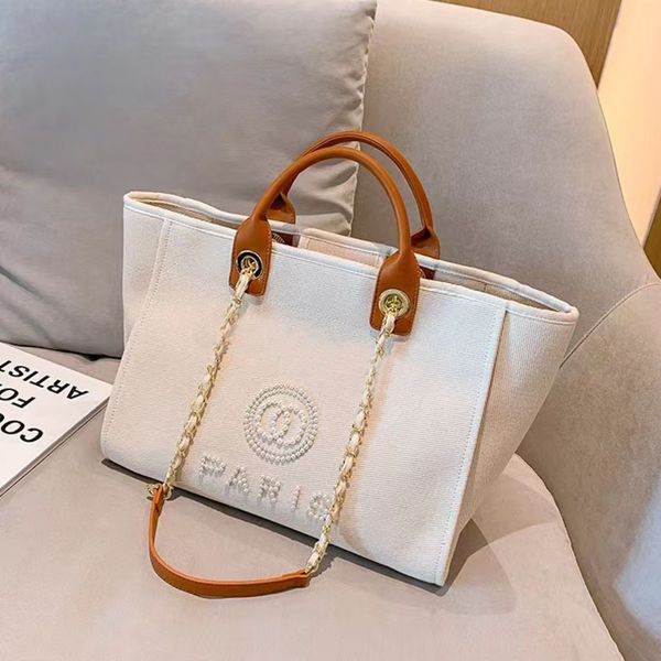 

designers label pearl beach bags classic fashion brand ch canvas evening bag luxury women female big handbags ladies backpack portable large