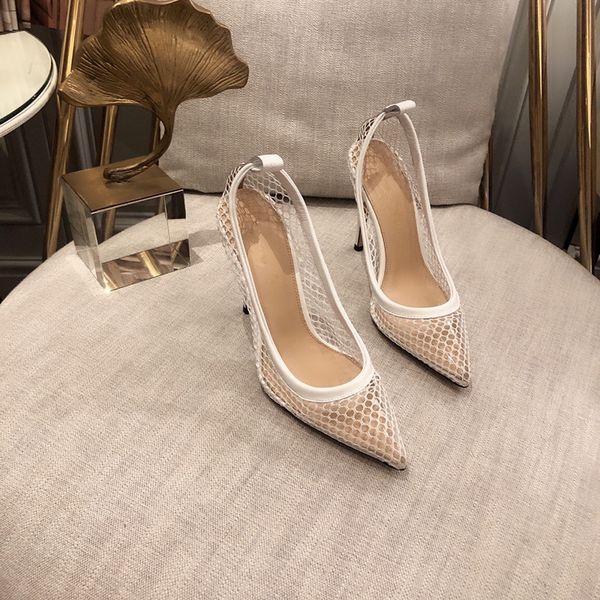

2021 designer high heel sandal summer slim heel romantic mesh fabric design lady's wedding shoes size 34-43, Black