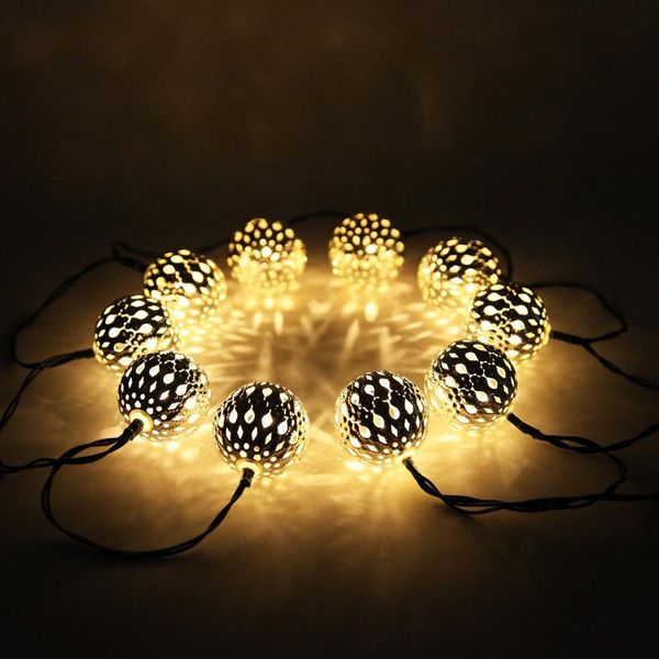 Saiten Marokko Kugeln Batteriebetriebene LED-Lichterkette Luces Navidad Weihnachten Outdoor Hochzeit Arrangement DekorationenLED