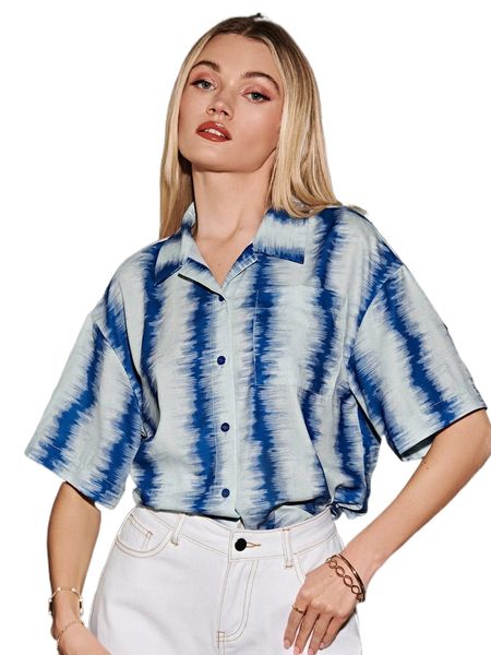 

t.ie d.ye patched pocket d.rop s.houlder b.louse 52me#, White