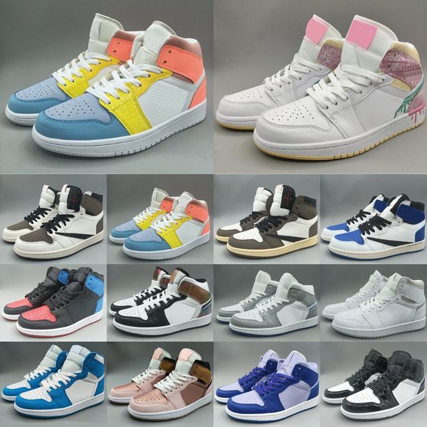 

2022 mens jumpman 1 high og basketball shoes 1s university blue dark mocha lightning pollen hyper royal chicago shoe women sports sneakers t