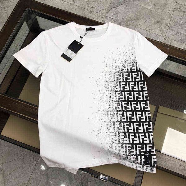 

high version little men's slim t-shirt mercerized cotton top, White;black