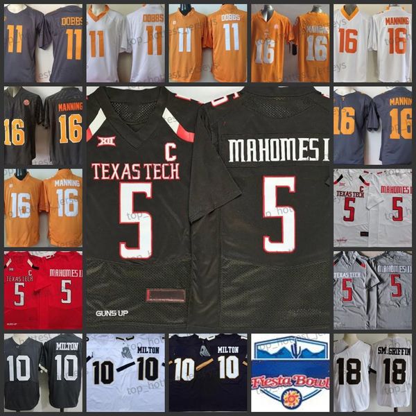 

ncaa football 5 patrick mahomes ii jersey 10 mckenzie milton 18 shaquem griffin 11 dobbs 16 peyton manning tennessee volunteers ucf knights, Black