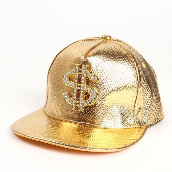 Gold Dollar Strass Baseball Cap Mode Hip Hop Hüte Männer Frauen Baseball Caps Super Qualität Unisex Hut 4 Farben DHL