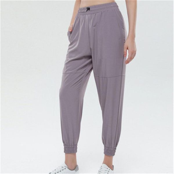 

yoga outfit lu with ftness pants women's high-waist loose running pant2551