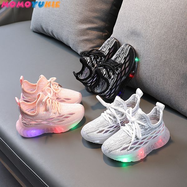 

kids shoes children sneakers boy child sneaker for girls running shoes boys childrens casual sports shoes luminous 2433, Black;red