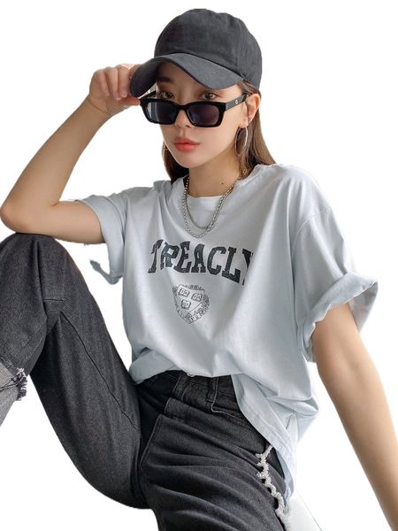 

dazy letter graphic drop shoulder tee k1bs#, White