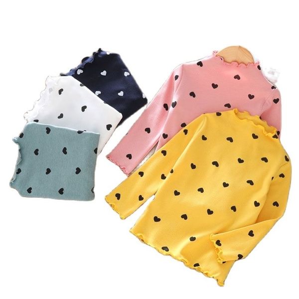 

cotton autumn boys girls basic shirts winter turtleneck collar t shirt for 16years baby girl long sleeve clothes comfort 220721, Blue