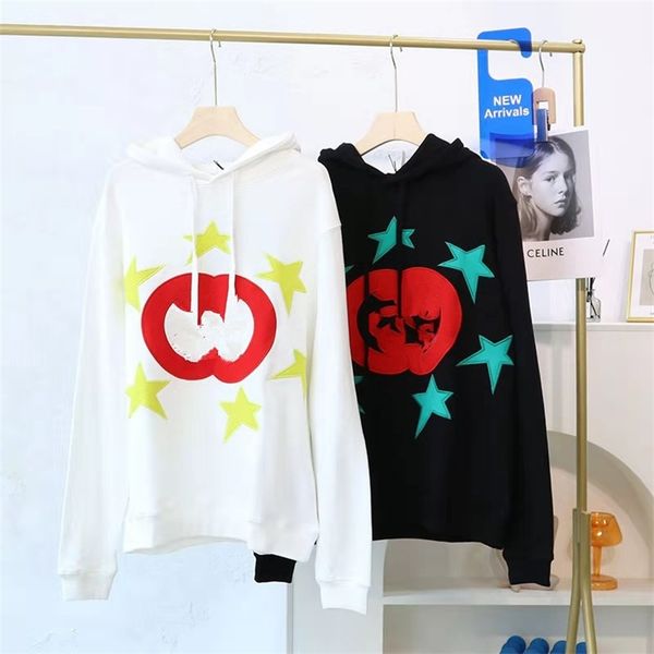 

summer explosion 21 early autumn new brand embroidered pattern casual hooded sweater fashion reduced age men's and women's same st, Black