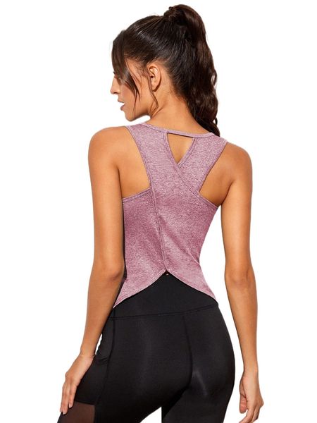 

cut out back solid sports tank e3y5#, Gray