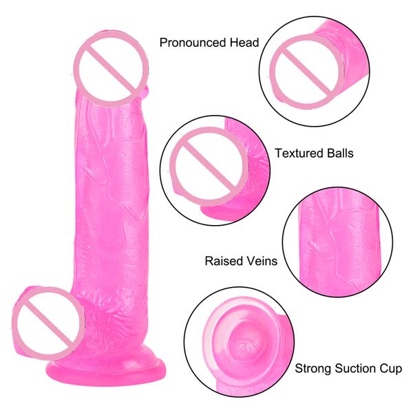 Brinquedos sensuais baratos para pênis falsos de tamanho múltiplo para mulheres Plug anal alça anal em ventosa enorme vibrador realista