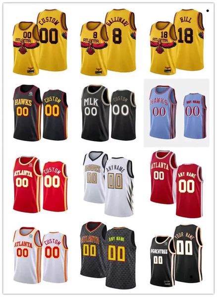 

75th custom men women youth atlanta''hawks''22 cam reddish 6 lou williams 0 delon wright 13 bogdan bogdanovic basketball, Black;red
