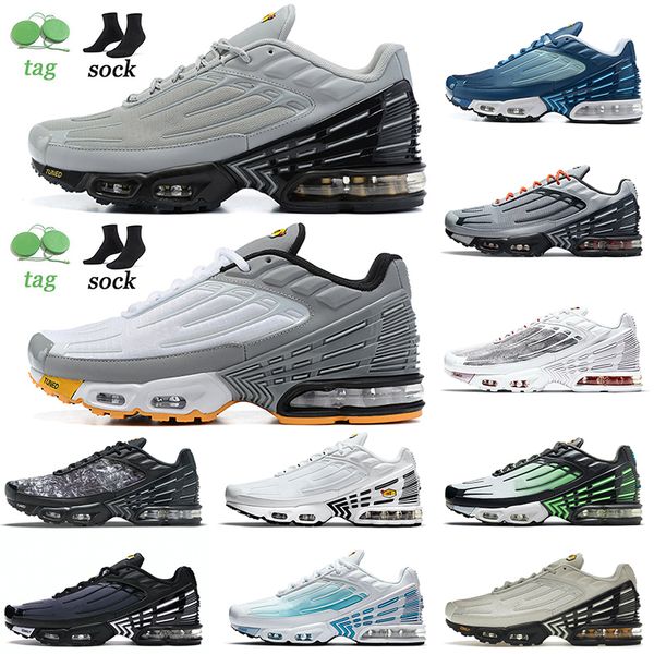 

fashion tuned plus 3 tn running shoes mens sports sneakers bone black graphy pack laser blue obsidian green and aqua multi white silver men