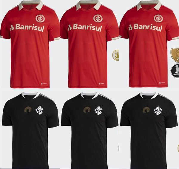 

2022 2023 sc internacional soccer jerseys wesley 22 23 brazils sport camisa liziero taison edenilson bustos 30th anniversary masculino men f, Black;yellow