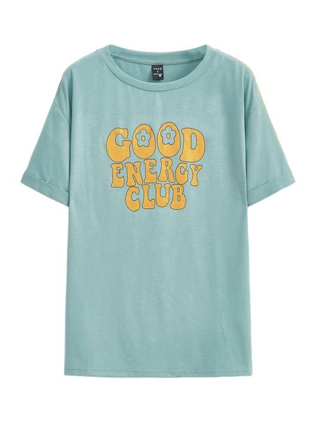 

x jersey shop design slogan graphic round neck tee a1w6#, White