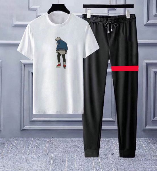 

2022 men's tracksuit summer clothes sportswear two piece set t shirt brand track clothing male sweatsuit sports suits 555, Gray