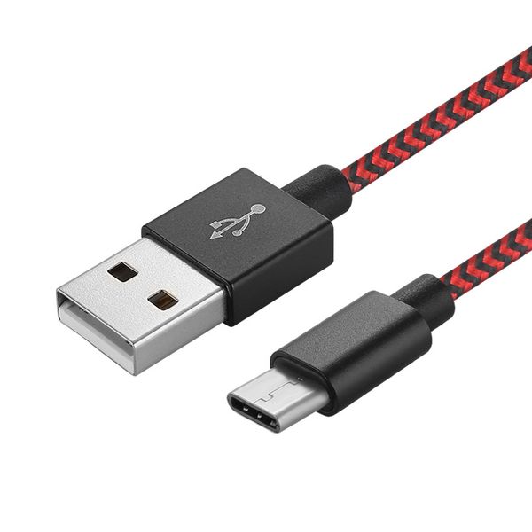 Cabo de carga USB rápido 3.6A Micro USB Data Telefone para iPhone Nylon Brain Cables