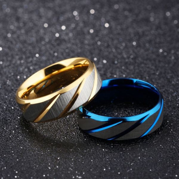 Fashion Gold Wave Pattern Wedding Infinity Ring Coppia di anelli in acciaio Uomini e donne Gioielli di fidanzamento Regali 220719