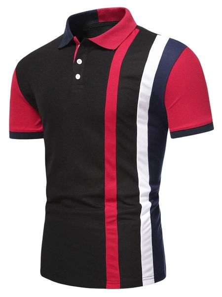 

men cut and sew polo shirt e9id#, White;black