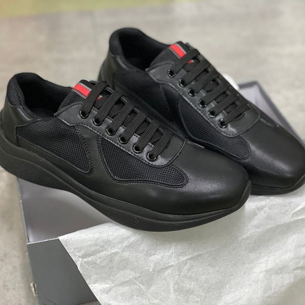 

men america's cup xl leather sneakers patent leather flat trainers black mesh lace-up casual shoes outdoor runner trainers no53 zu73