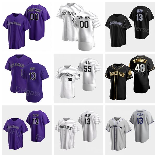 

baseball 13 alan trejo jersey 36 tim lopes 82 bret boswell 14 ezequiel tovar 1 garrett hampson 2 yonathan daza 48 german marquez 44 elehuris, Blue;black