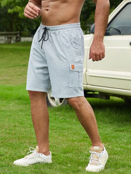 

extended sizes men patched flap pocket shorts t5kz#, White;black