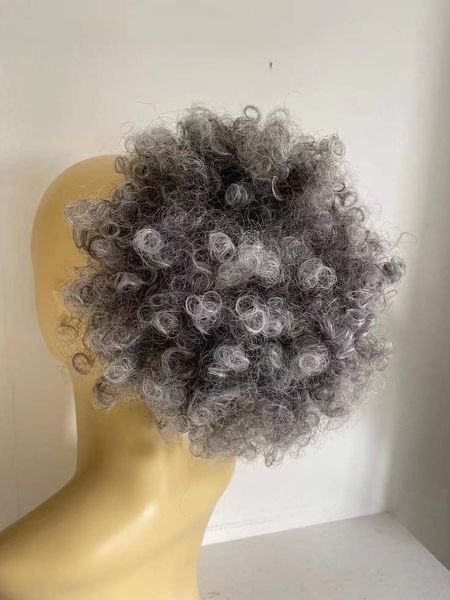

authentic grey kinky curly pony tail human x large afro hair extension drawstring and combs ponytail natural short afro high updo bun soft e, Black