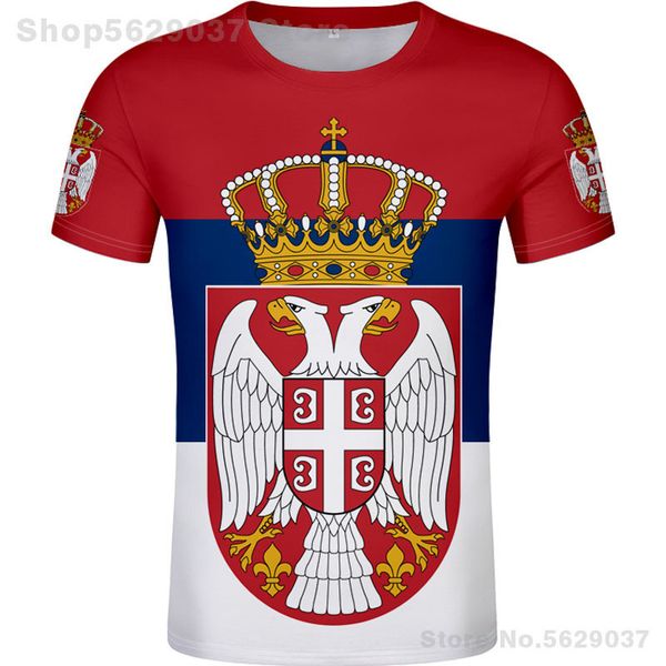 

serbia republic tshirt diy custom made name number srbija srb t-shirt srpski nation flag serbien college print clothes 220609, White;black