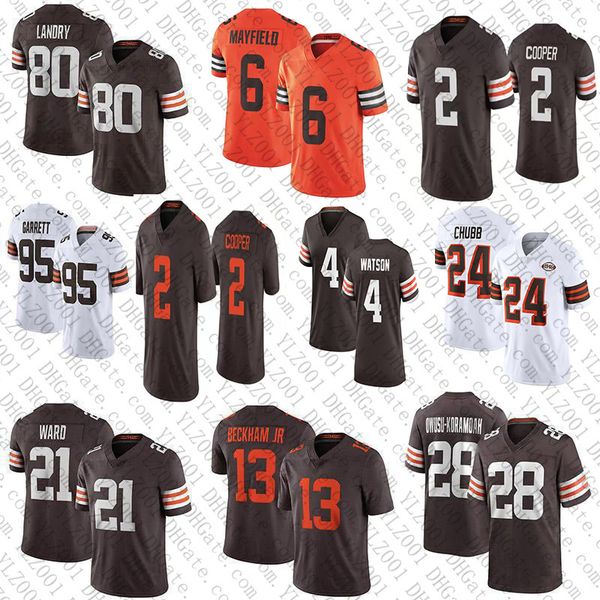 

4 deshaun watson 2 amari cooper nick chubb custom football jerseys mens womens youth jeremiah owusu-koramoah chase winovich myles garrett de, Black;red