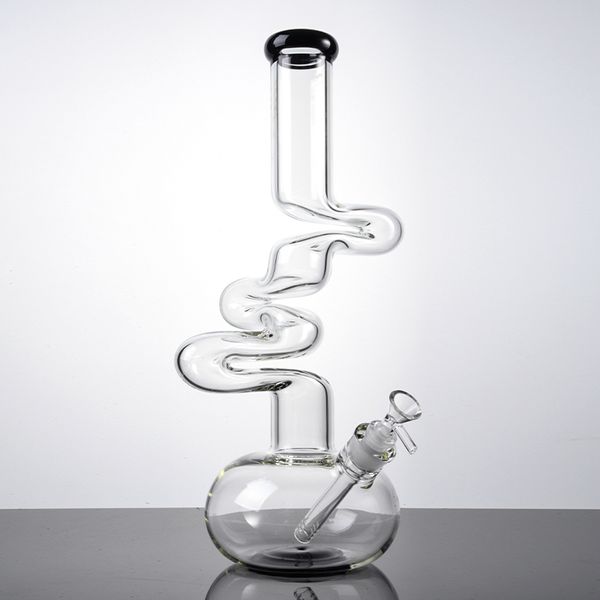 18-mm-weibliches gerades Rohr für Wasserpfeifen, 17-Zoll-Heady-Glas-Boog-Wasserpfeife, einzigartiger Stil, Becherglas, Boogs Diffused Downstem Oil Dab Rig LXMD20103