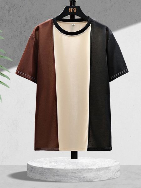 

men cut and sew tee s3xi#, White;black