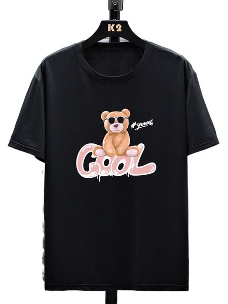 

men bear & letter graphic tee w2s0#, White;black