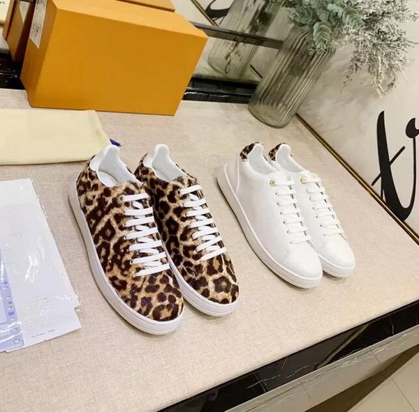 

luxury men's and women's casual shoes with white leopard print personality college navy gold metal outdoor flat-bottom cowhide men, Black