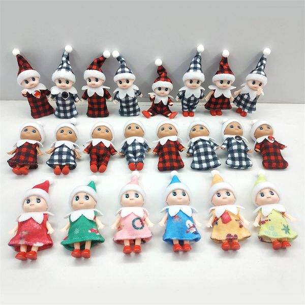 Consegna veloce 21 stile 2,5 pollici bambola elfo di Natale mini peluche natale bambole uomo vecchio regalo sull'appendiabiti scaffale accessori decorazione all'ingrosso