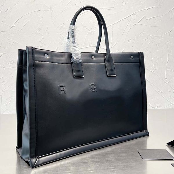 

shopping bag square tote bags shoulder handbag purse genuine leather handles large capacity summer travel handbags interior zipper pocket rg