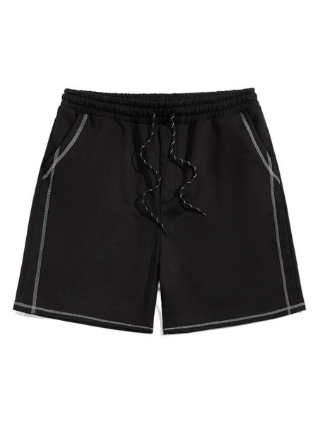 

men drawstring waist stitching shorts k9k7#, White;black
