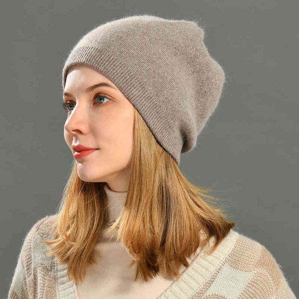 Cappello invernale Beanie Plain lavorato a maglia Autunno Inverno Warm Cashmere Soft Slouchy Skull Caps Cappelli Uomo Donna Street Cappelli J220722