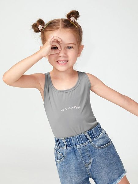 

toddler girls slogan graphic active bodysuit she, Blue