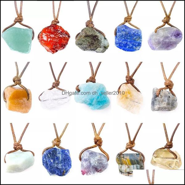 

pendant necklaces healing stone mineral irregar rec quartz pendum amazonite tiger eye lapsi pink cr dhseller2010 dh, Silver