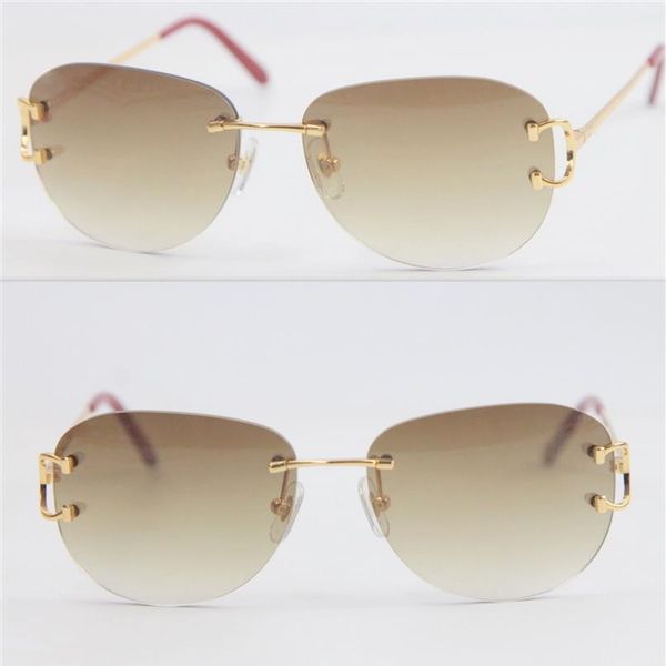 

whole selling uv400 protection 4193828 rimless sunglasses fashion men woman sport glasses outdoors driving 18k gold metal fram242n, White;black