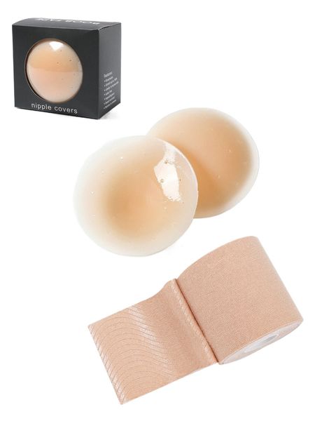 

2pairs nipple cover & 1roll adhesive breast tape e34w#, Black;red