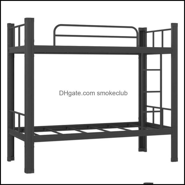 Üst ve alt çift katmanlı demir yatak personeli ayarlanabilir yüksek öğrenci yurdu profil çerçeve kiralama odası yatak (lojistik fiyat pls iletişim
