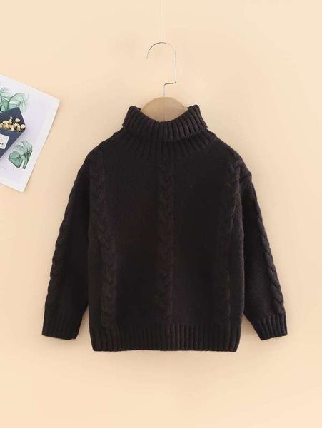 

toddler boys high neck cable knit sweater she01, Blue